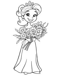 Princesse avec un bouquet de fleurs