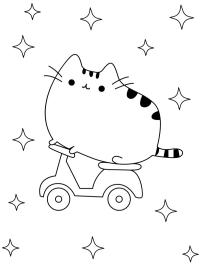 Pusheen sur un vélo