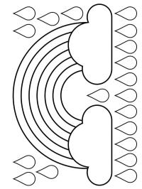 Gouttes de pluie et arc-en-ciel