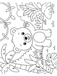 Un ours mignon dans la jungle