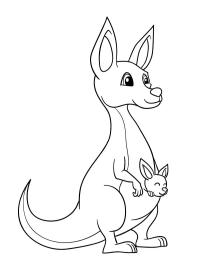 Kangourou mignon avec bébé