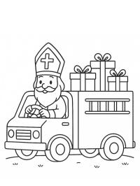Saint Nicolas distribue des cadeaux
