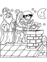 Saint-Nicolas et Père Fouettard apportent des cadeaux