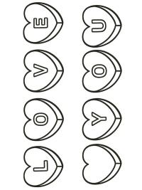 Bonbons en forme de c&oelig;ur love you