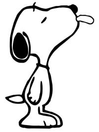 Snoopy tire la langue