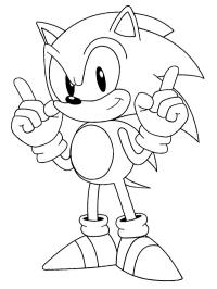 Sonic avec les doigts levés