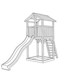 Maison de jeux avec toboggan