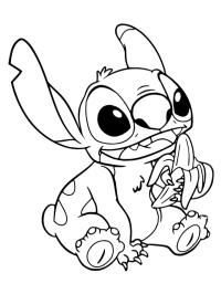 Stitch mange un banane