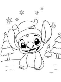 Stitch avec le bonnet du Père Noël