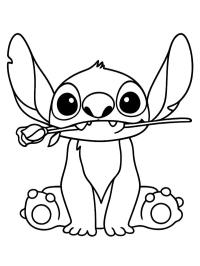 Stitch avec une rose