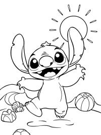 Stitch sur la plage