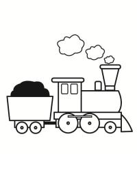 locomotive à vapeur avec wagon