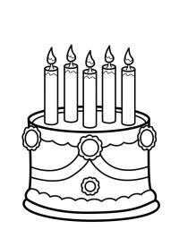 gâteau avec 5 bougies