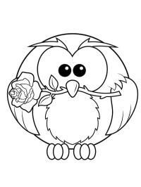 Hibou avec rose