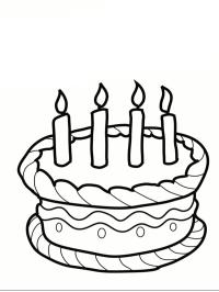 Gâteau d'anniversaire avec 4 bougies