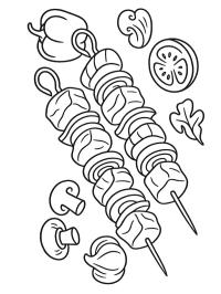 Brochettes de viande et légumes