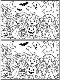 Halloween Trouve les 5 diff&eacute;rences