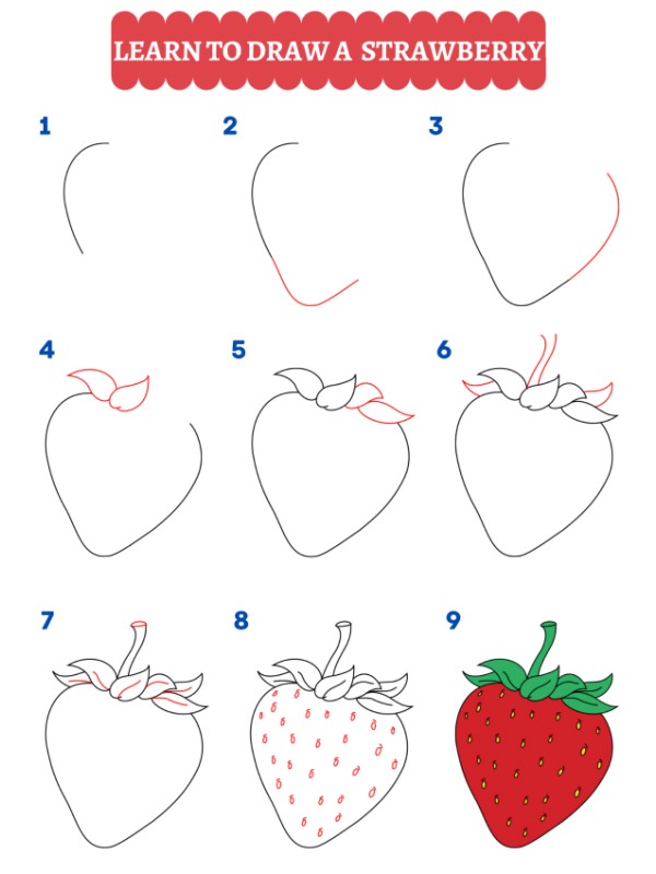 Comment dessiner une fraise
