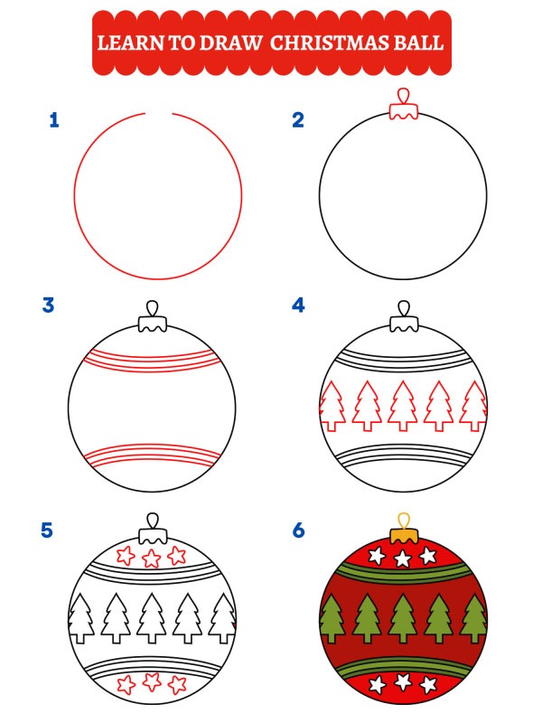 Comment dessiner une boule de Noël