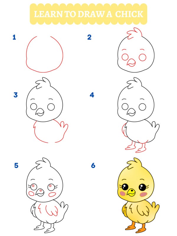 Comment dessiner un poussin