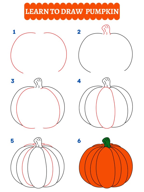 Comment dessiner une citrouille