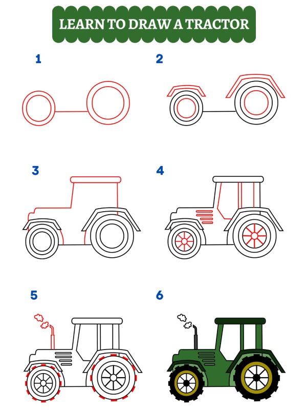 Comment dessiner un tracteur