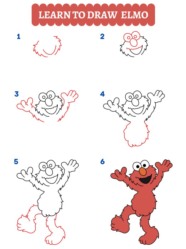 Comment dessiner Elmo