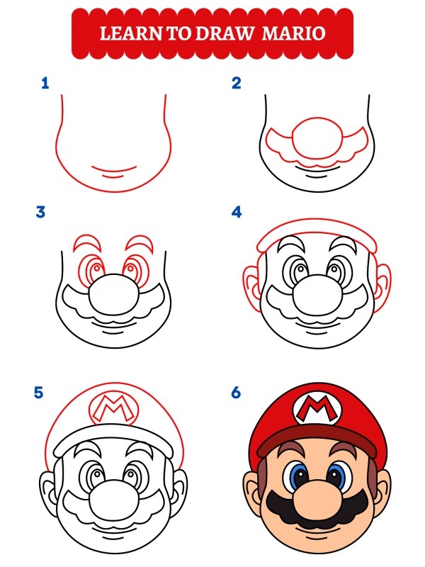 Comment dessiner Mario
