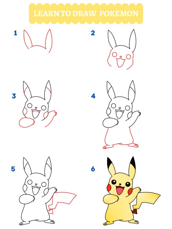 Comment dessiner Pikachu