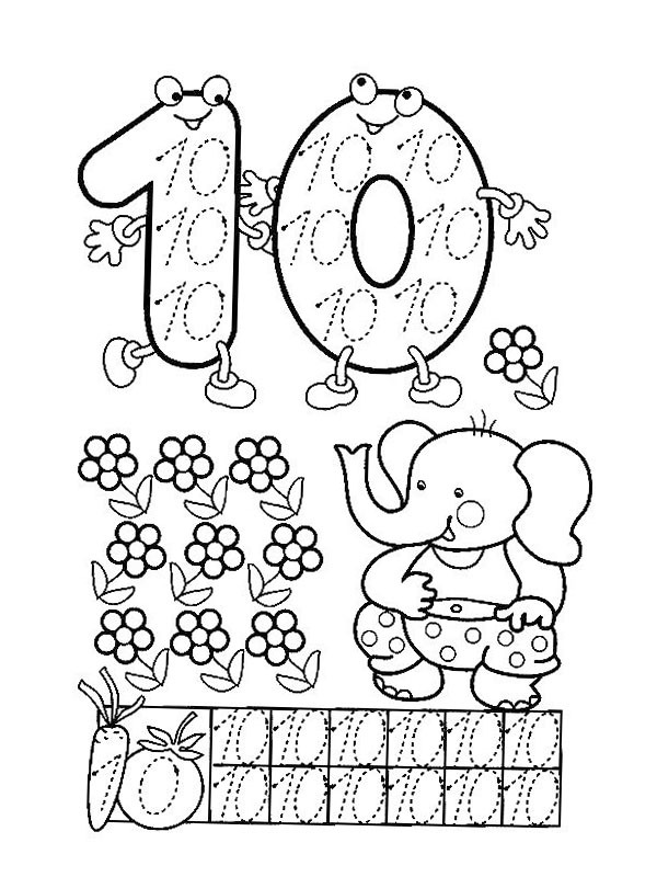 Apprendre à écrire 10 Coloriage Apprendre à écrire 10 Coloriage