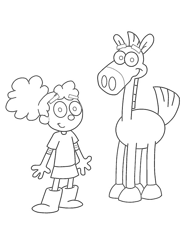 Annie et Pony Coloriage