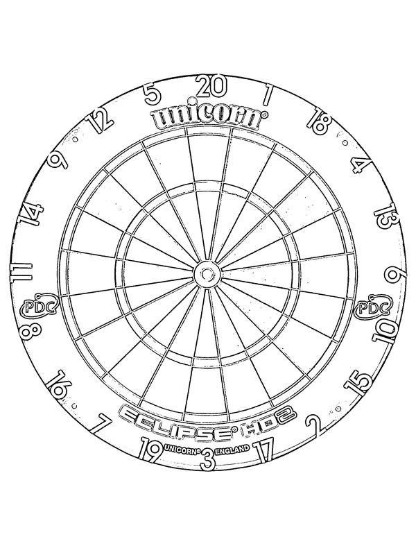 Cible de fléchettes Coloriage Cible de fléchettes Coloriage
