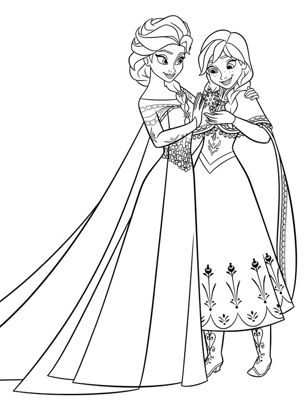 Elsa et Anna Coloriage