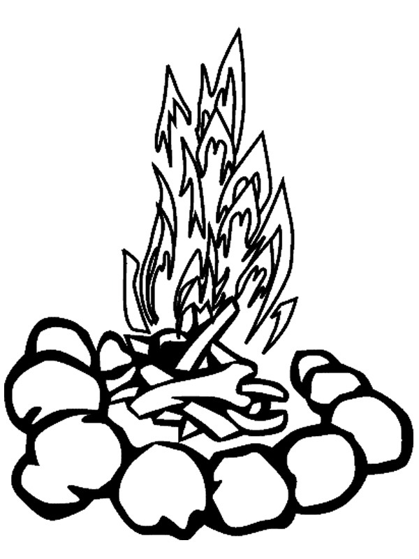 Feu de camp Coloriage Feu de camp Coloriage