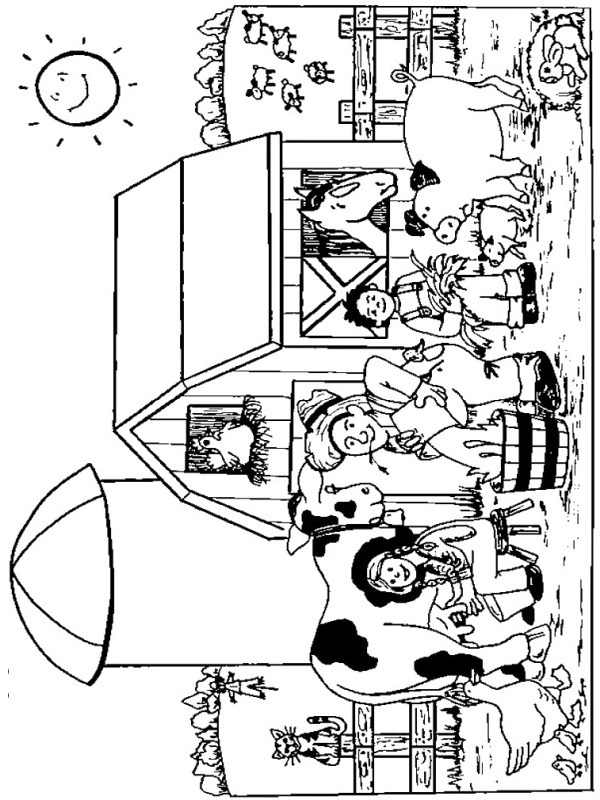 traire la vache Coloriage traire la vache Coloriage