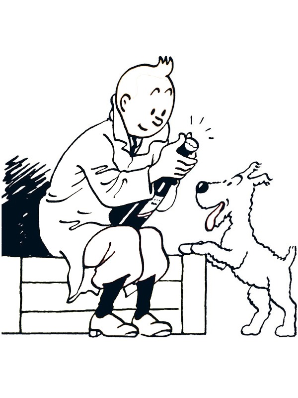 tintin et milou Coloriage tintin et milou Coloriage