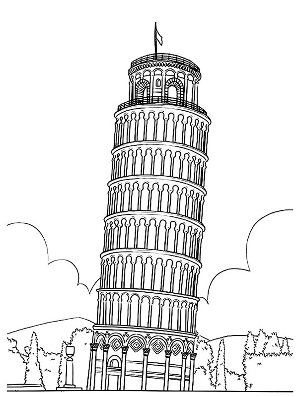 Tour de Pise Coloriage Tour de Pise Coloriage