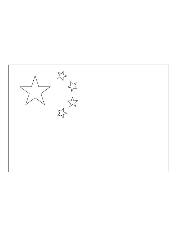 drapeau de Chine Coloriage