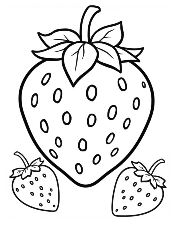 3 fraises Coloriage 3 fraises Coloriage