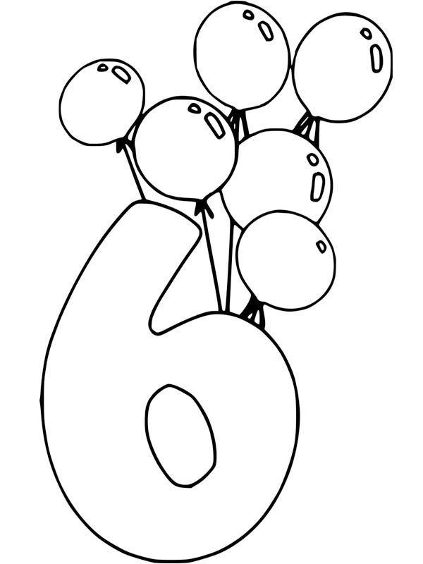 6e anniversaire Coloriage 6e anniversaire Coloriage