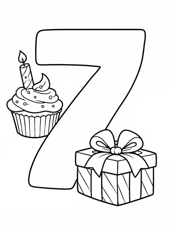 7ème anniversaire Coloriage 7ème anniversaire Coloriage