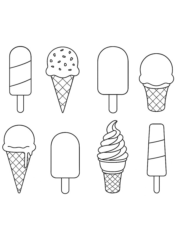 8 glaces Coloriage 8 glaces Coloriage