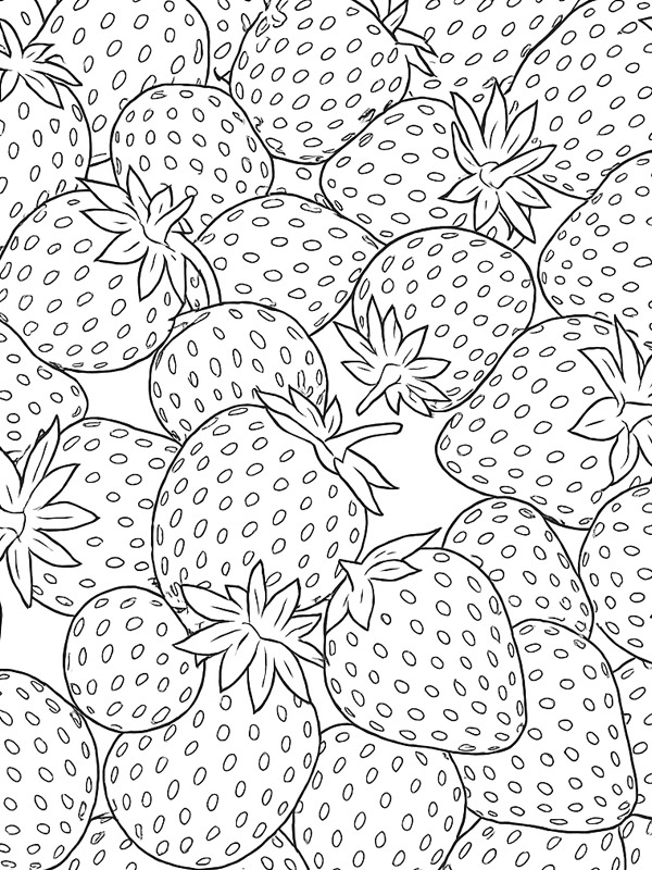 Fraises en arrière-plan Coloriage Fraises en arrière-plan Coloriage