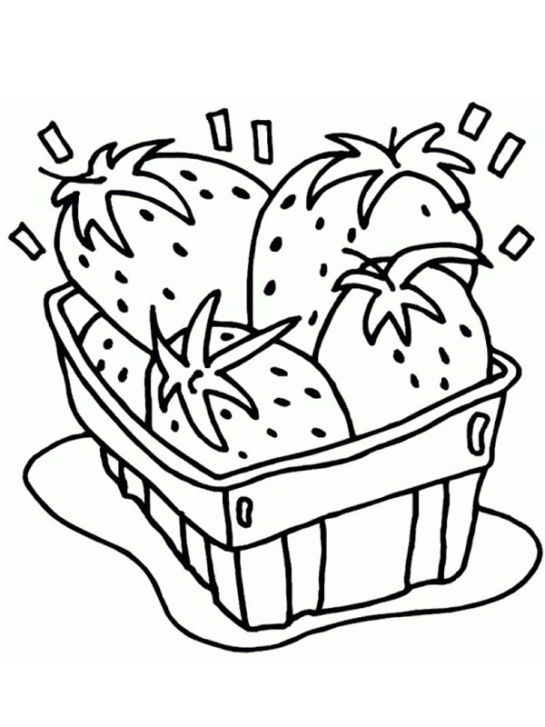 Fraises dans un bol Coloriage Fraises dans un bol Coloriage