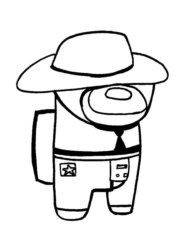 Among Us cowboy Coloriage Among Us cowboy Coloriage