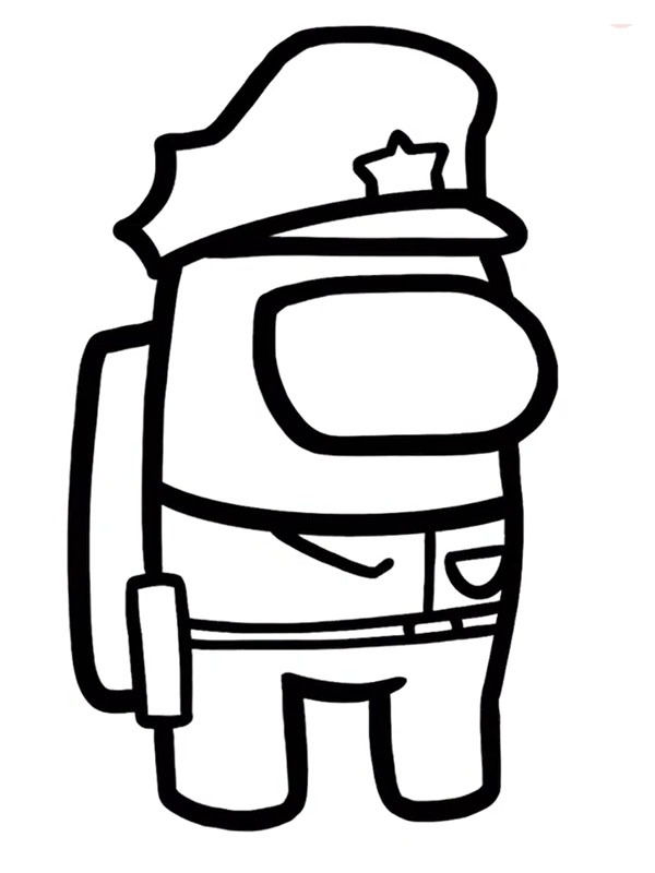 Among Us Police Coloriage Among Us Police Coloriage