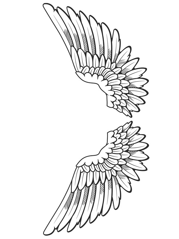 tatouage ailes d'ange Coloriage