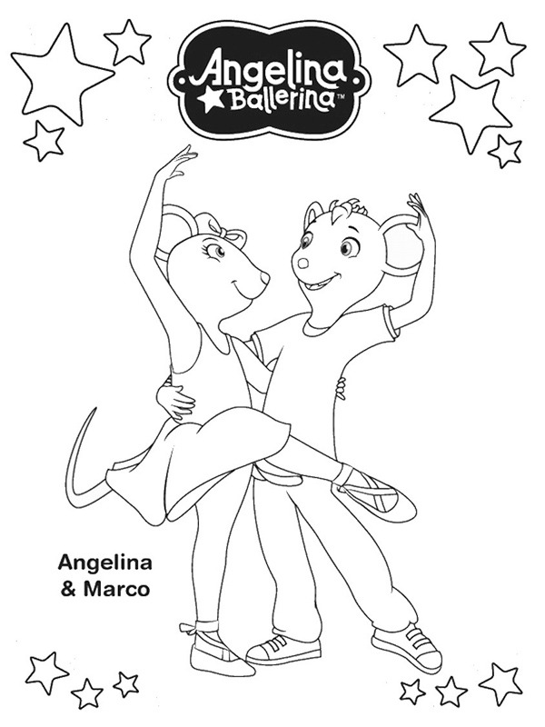 angelina et marco Coloriage