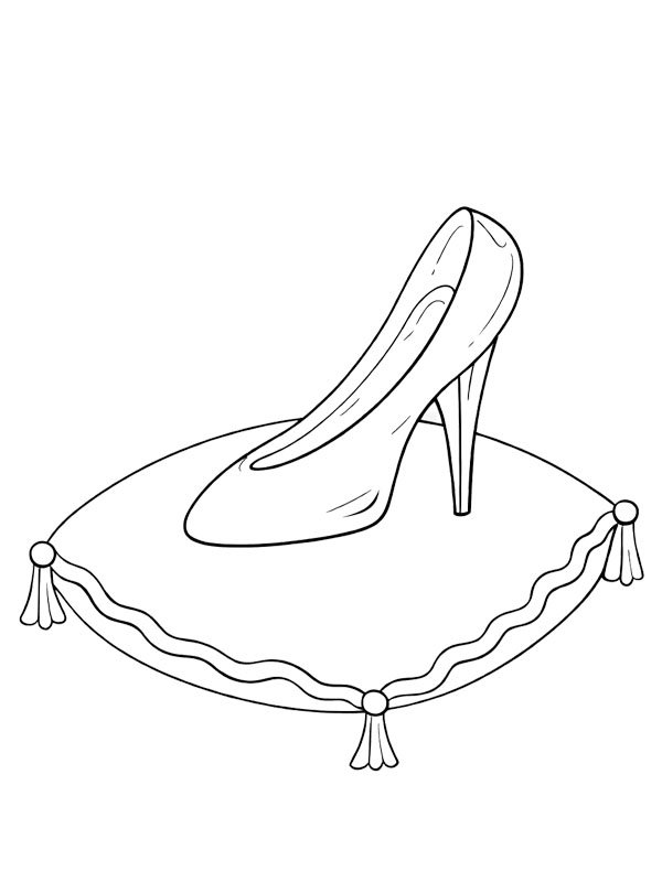 Cendrillon chaussure en verre Coloriage