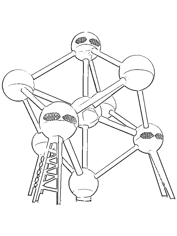 Atomium Bruxelles Coloriage Atomium Bruxelles Coloriage